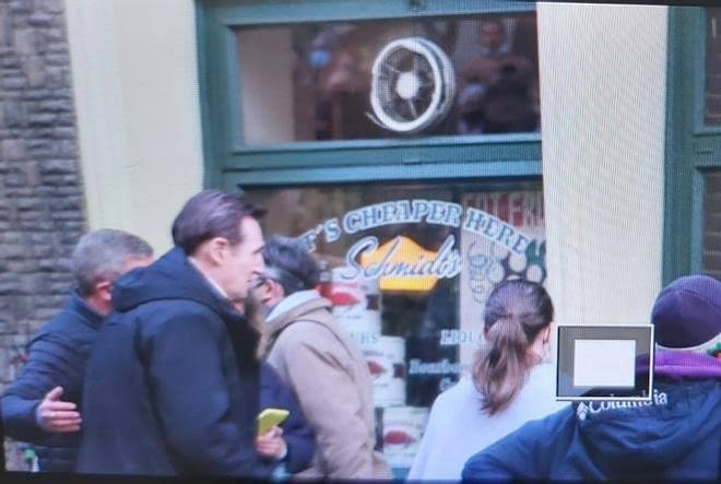 Liam Neeson i Com Meany durant el rodatge de