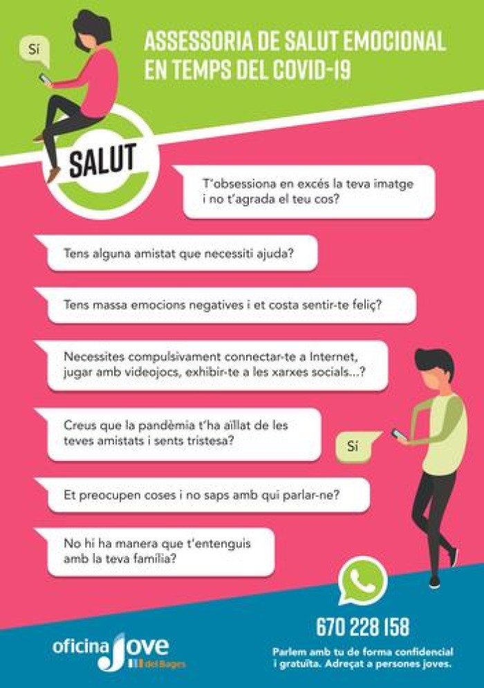 L'Oficina Jove del Bages obre un nou servei d'acompanyament i assessorament  emocional adreçat als i les joves de la comarca 