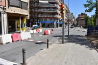 Comencen treballs de millora de l'espai per a vianants a la cruïlla dels carrers Saclosa i Bruc