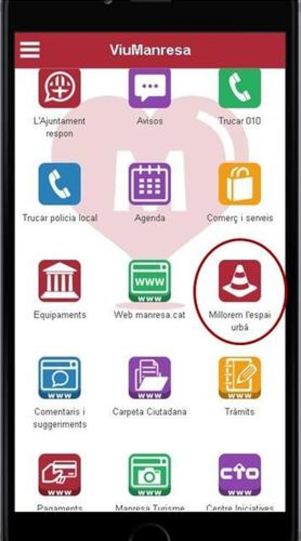 L'App ViuManresa inclou una opció perquè els ciutadans entrin propostes per millorar la ciutat
