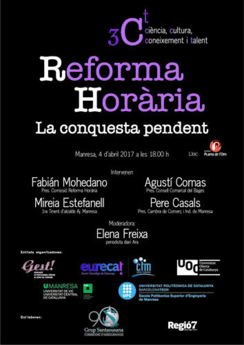 Les raons i beneficis de la reforma horària, a debat en una taula rodona, dimarts que ve
