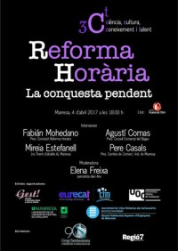 Les raons i beneficis de la reforma horària, a debat en una taula rodona, dimarts que ve