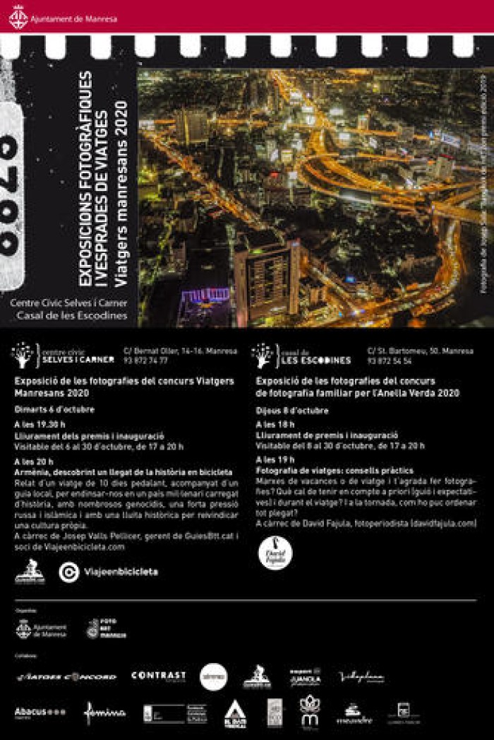 La setmana vinent s'estrenen les exposicions Viatgers Manresans  i Fotografies Infantils per l'Anella Verda al Casal de les Escodines i al centre cívic Selves i Carner