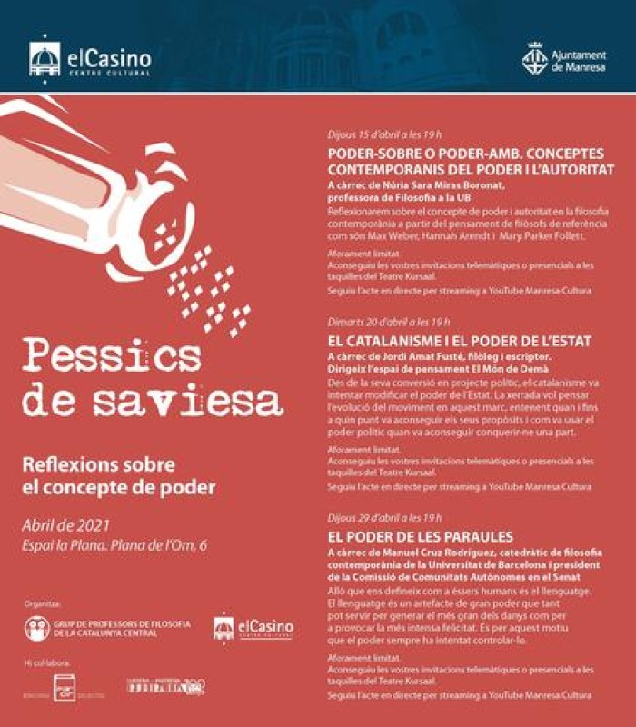 Pessics de Saviesa arrenca aquest dijous amb una conferència de la filòsofa Núria Sara Miras