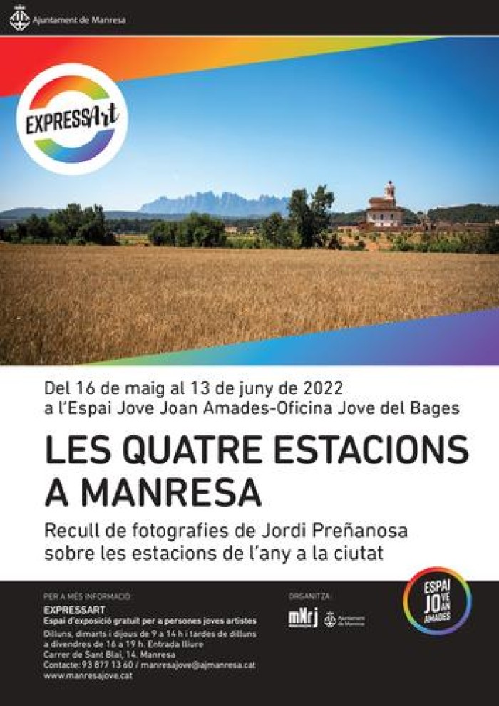 L'Espai Jove Joan Amades acull una exposició fotogràfica sobre les estacions de l'any a Manresa, a càrrec de Jordi Preñanosa Serra