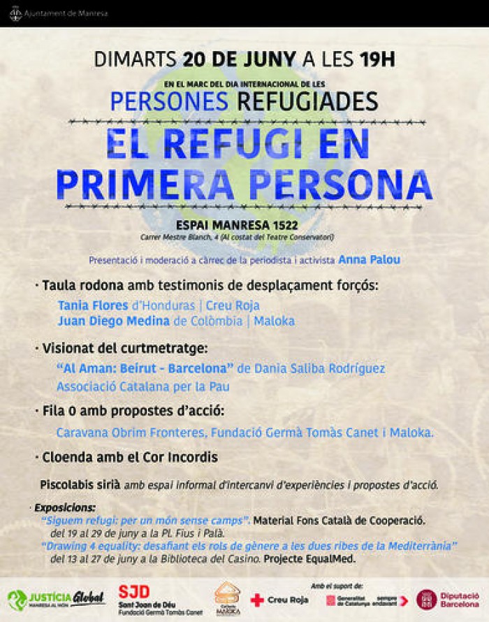 Manresa commemora el Dia Internacional de les Persones Refugiades amb el testimoni de persones que han viscut directament el procés de refugi