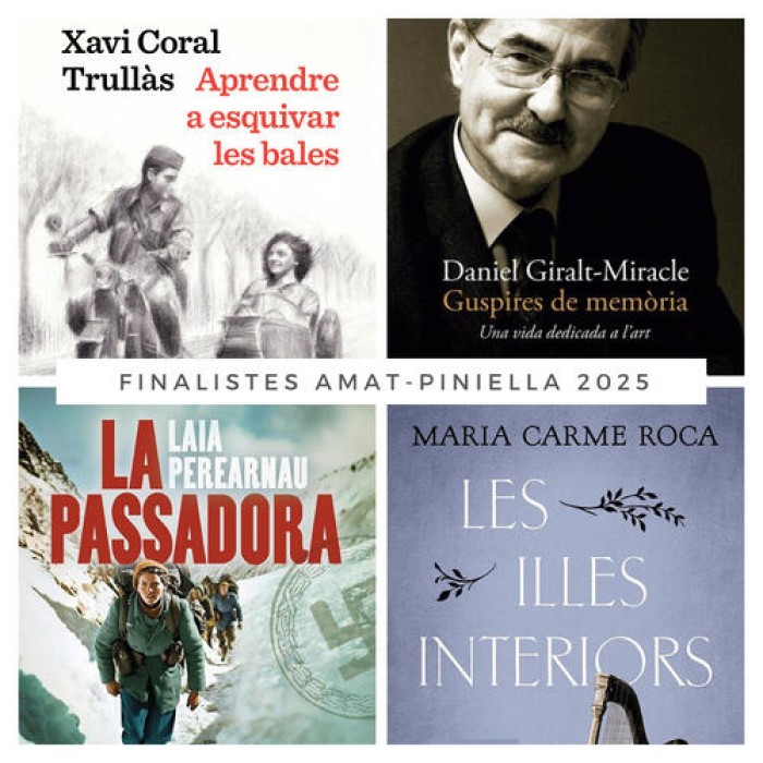 Xavier Coral, Daniel Giralt-Miracle, Laia Perearnau i Maria Carme Roca, finalistes del XXVè Premi Joaquim Amat-Piniella