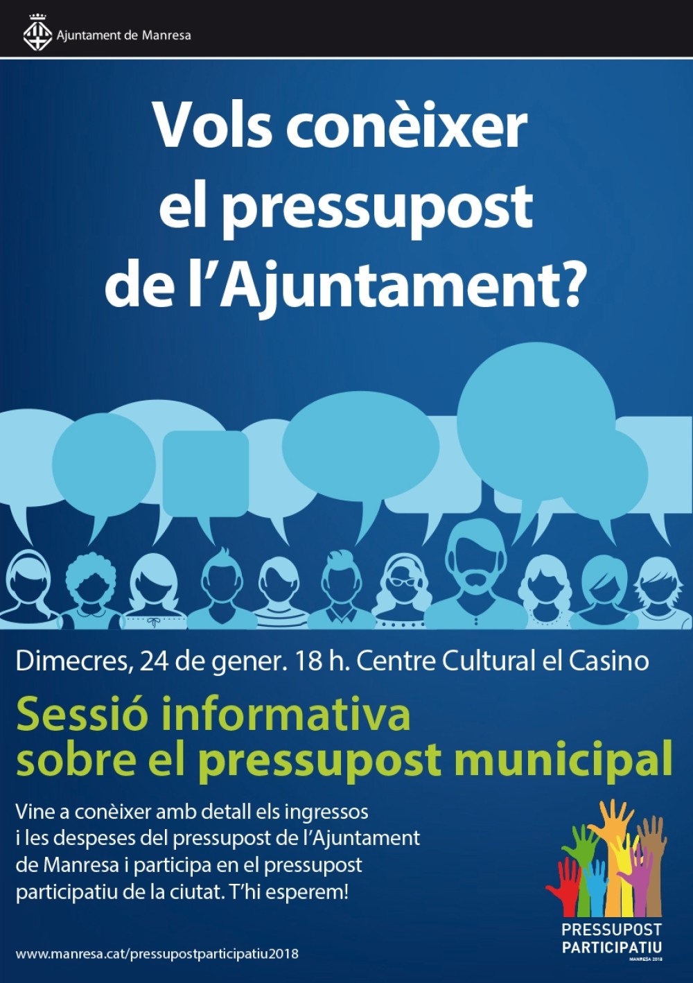 El Casino acollirà una sessió informativa sobre el pressupost municipal, el proper dimecres
