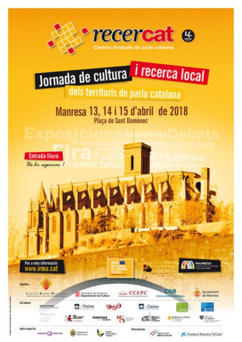 Manresa acollirà aquest cap de setmana la 14a edició del Recercat, la jornada de Cultura i Recerca Local dels territoris de parla catalana