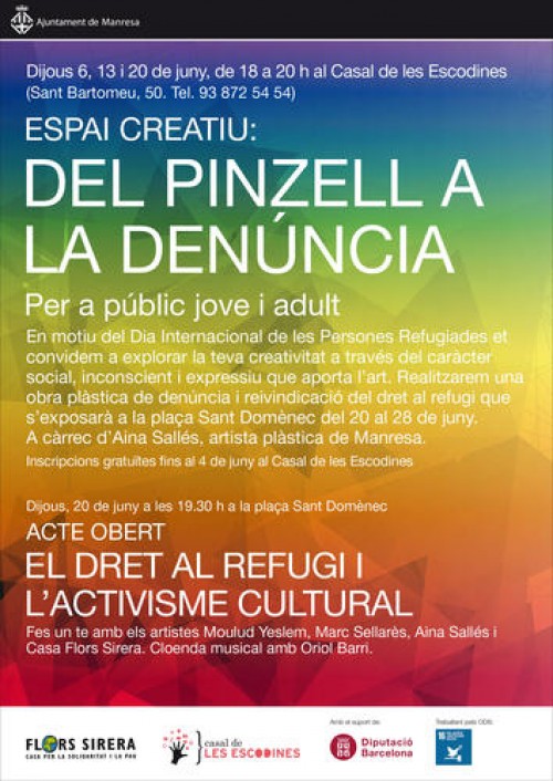 Espais Creatius ofereix Del pinzell a la denúncia, una proposta d'arts plàstiques per reivindicar el dret al refugi 