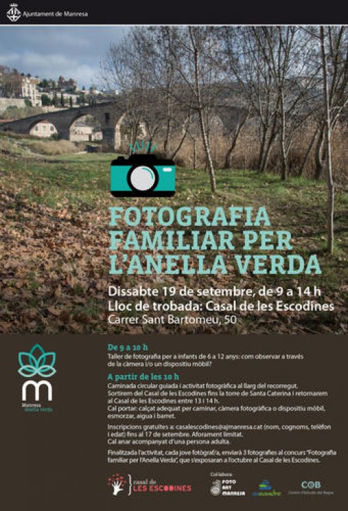 L'Ajuntament de Manresa organitza un taller fotogràfic per a infants per descobrir i posar en valor l'Anella Verda