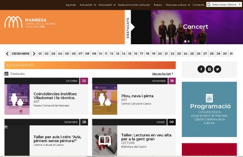 L'Ajuntament de Manresa estrena pàgina web de Cultura amb motiu de la capitalitat cultural 2018