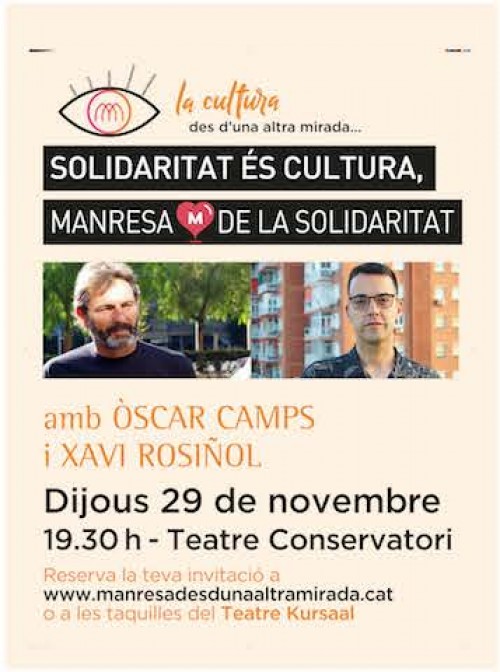 Encara hi ha invitacions per a la ponència sobre solidaritat, amb Òscar Camps i Xavi Rosiñol, en el marc del cicle 