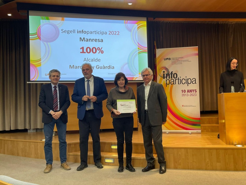 L'Ajuntament de Manresa manté el màxim nivell de transparència per novè any consecutiu i rep també el nou premi extraordinari en la redacció de les notícies